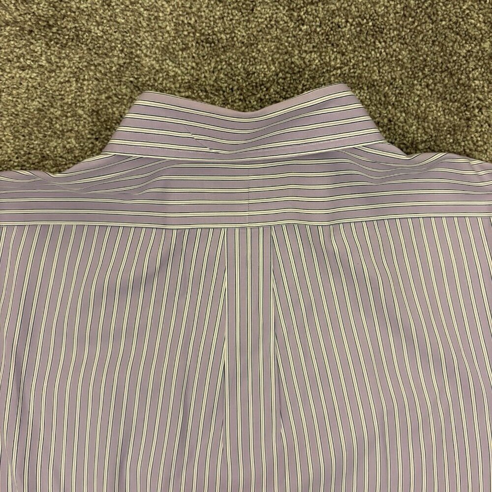 Ralph Lauren Men's Button Down Shirt Size 17.5 Purple Striped Long Sleeves EUC - Picture 7 of 11